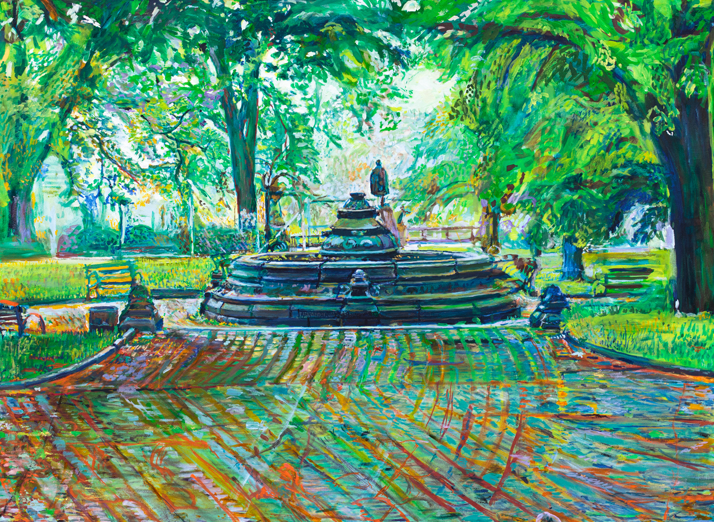 Noel Hefele oil painting of Prospect Park